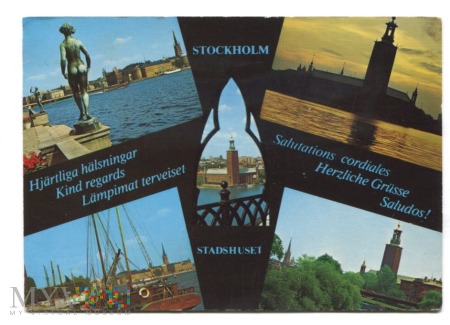Duże zdjęcie Pozdrowienia ze Sztokholmu Stadshuset Ratusz 1984