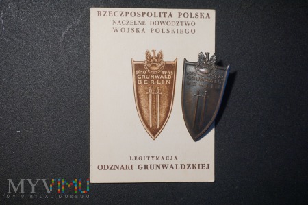 Duże zdjęcie Legitymacja i Odznaka Grunwaldzka