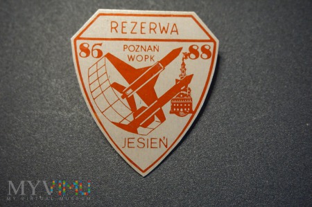 Odznaka Rezerwy Jesień 86/88 WOPK - Poznań
