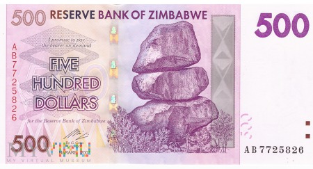 Zimbabwe - 500 dolarów (2007)