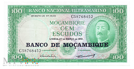 Mozambik - 100 Escudos, 1961r