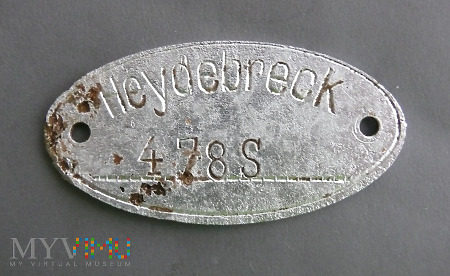 Aluminiowy znaczek Heydebreck