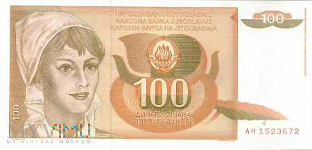 Jugosławia - 100 dinarów (1990)
