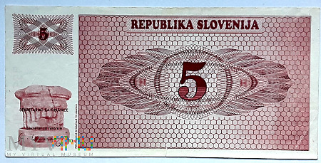 Duże zdjęcie Słowenia 5 tolarów 1990