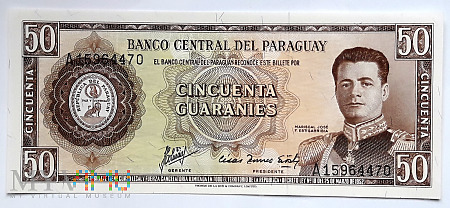 Paragwaj 50 guarani 1952