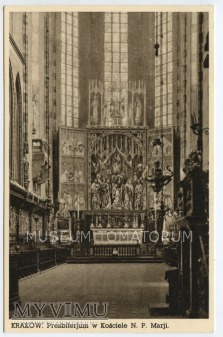 Kraków - Kościół Mariacki - wnętrze - lata 30-te