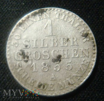 30 Einen Thaler ,1 Silber Groschen, 1855, A