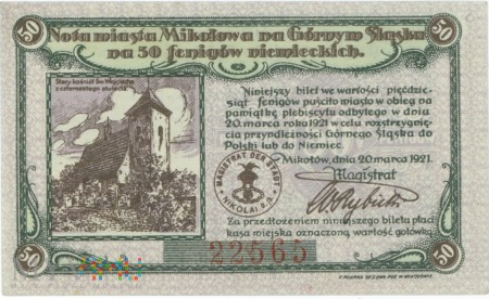 Notgeld- pieniądz zastępczy- 50 fenigów