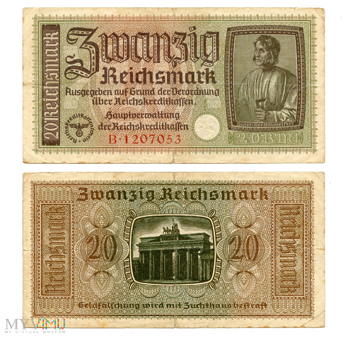 20 Reichsmark 1940 (B1207053)... w Domowa Kolekcja w MyViMu.com