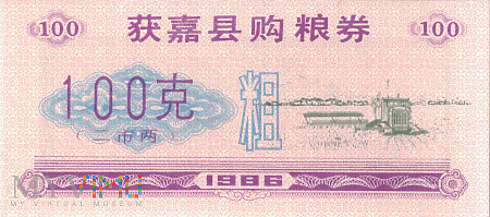 Chiny (Henan, Huojia) - 100 gramów (1986)