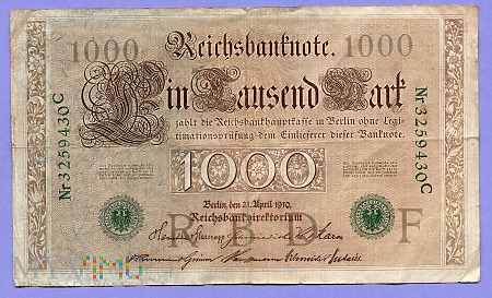 Niemcy.5a. 1000 mark.1910.P-45