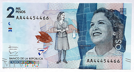 Duże zdjęcie Kolumbia 2000 pesos 2015