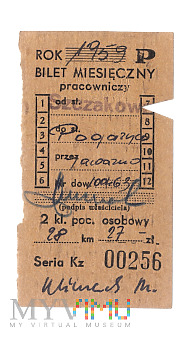 Bilet miesięczny Szczakowa - Pogorzyce p. Jaworzno