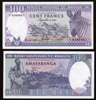 Rwanda - P 19 - 100 Francs -  1989