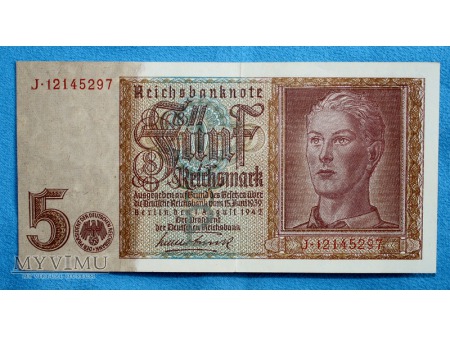 Duże zdjęcie 5 Reichsmark 1942
