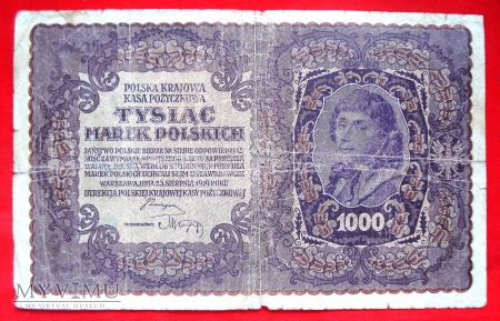 1000 marek polskich 1919 rok