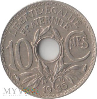 10 centimes 1935 rok.