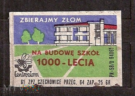 Zbierajmy złom na budowę szkół 1000-Lecia.1.1961