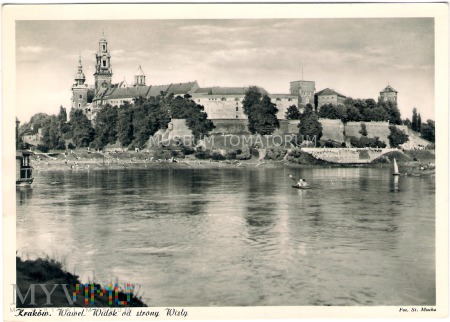 Duże zdjęcie Kraków - Wawel od strony Wisły - 1950