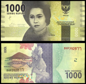 Indonezja, 1000 rupii 2016r.