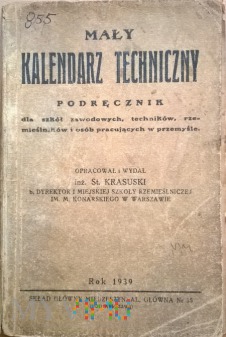 Duże zdjęcie Mały Kalendarz Techniczny-1939 r.