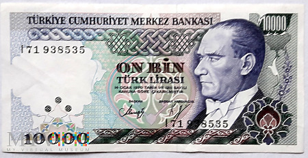 Duże zdjęcie Turcja 10 000 lir 1989