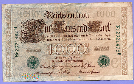 Niemcy.6a. 1000 mark.1910.P-45