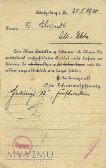 Otto Schimmelpfennig Konigsberg 1920 r.