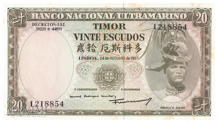 Duże zdjęcie Timor Portugalski - 20 eskudo (1967)