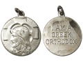 Grecki prawosławny srebrny medalion religijny