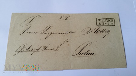 Koperta MILITSCH -SULAU 1861 rok