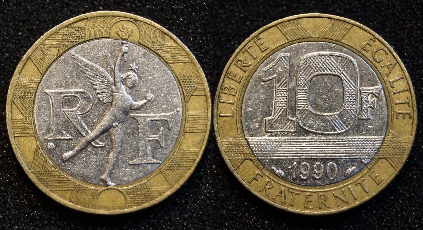 Francja, 10 Francs 1990 w Etykiety piwne, monety, banknoty... w MyViMu.com