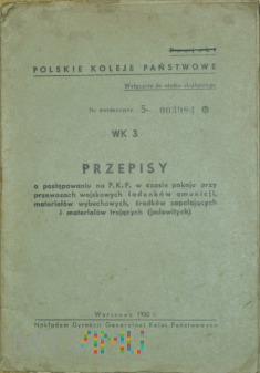 1950 - WK3 Przepisy o przewozach mat. wybuch.