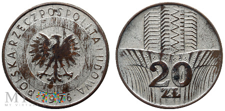 Duże zdjęcie 20 złotych, 1976, fałszerstwo (II)