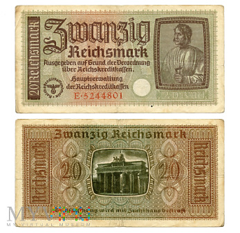 Duże zdjęcie 20 Reichsmark 1940 (E5244801) terytoria okupowane