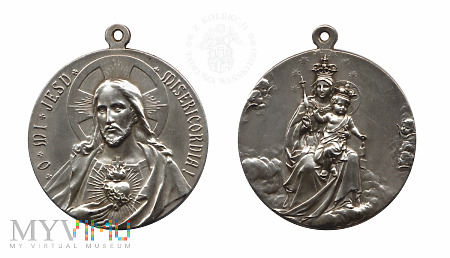 Medalik Serce Jezusa i Matka Boża Szkaplerzna