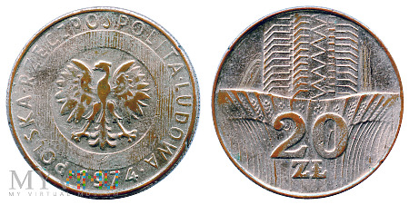 Duże zdjęcie 20 złotych, 1974, fałszerstwo (II)