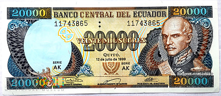 Ekwador 20 000 sucres 1999