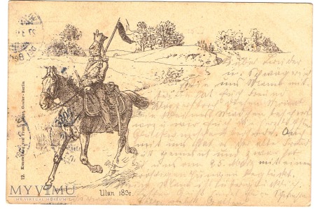 Duże zdjęcie Ułan 1831 - niemiecka karta pocztowa,początek XXw.