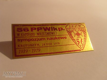 Odznaka z sympozjum naukowego - 56 P.P.Wlkp.