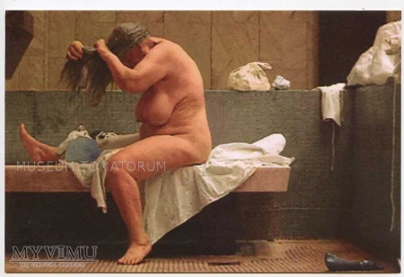 Kozyra - Łaźnia Kobieta czesząca włosy po kąpieli