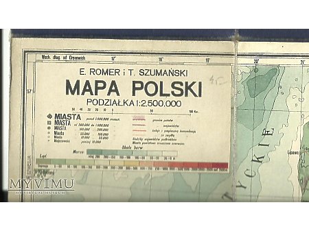 Przedwojenna mapa Polski.