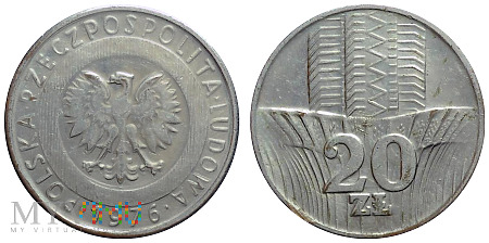 Duże zdjęcie 20 złotych, 1976, fałszerstwo (I)