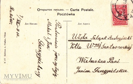 VILNO 1910 KARTA POCZTOWA