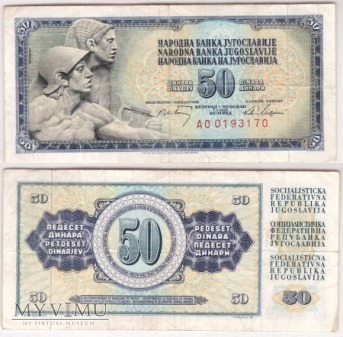 Jugosławia, 50 dinarów 1968r.
