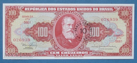 10 centavos ( 100 cruzeiros) 1966 - Brazylia ERROR