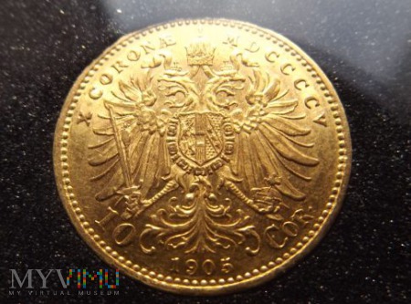 Duże zdjęcie 10 koron 1905 Austria złoto