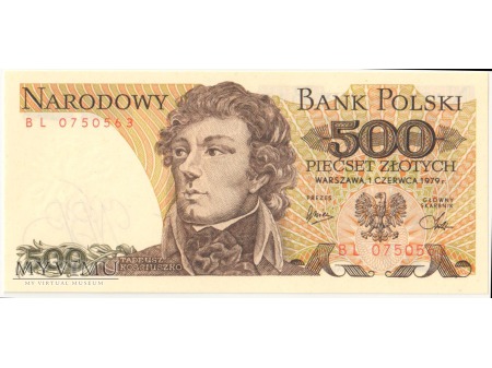 500 złotych 1979 rok seria BL
