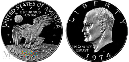 Duże zdjęcie 1 dollar, 1974 (S), moneta okolicznościowa