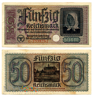 Duże zdjęcie 50 Reichsmark 1940 (C3338282) terytoria okupowane